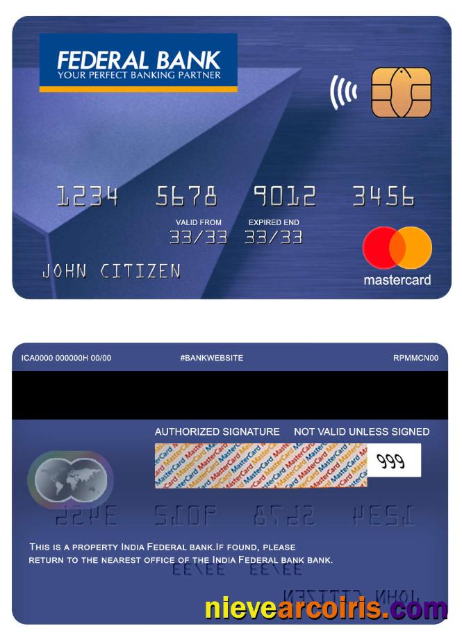 India Federal Bank Mastercard Photolook