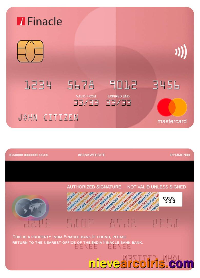 India Finacle Bank Mastercard Template