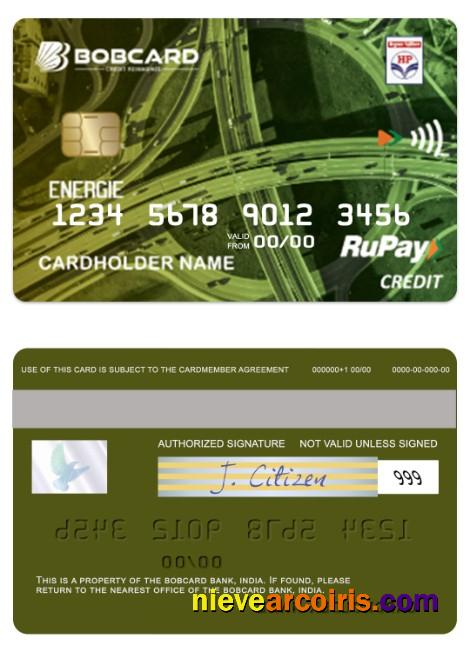 India HPCL Energie RuPay Credit Bobcard Preview
