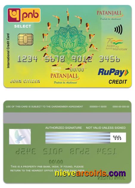 India PNB Bank Patanjali RuPay Select Credit Card Photolook