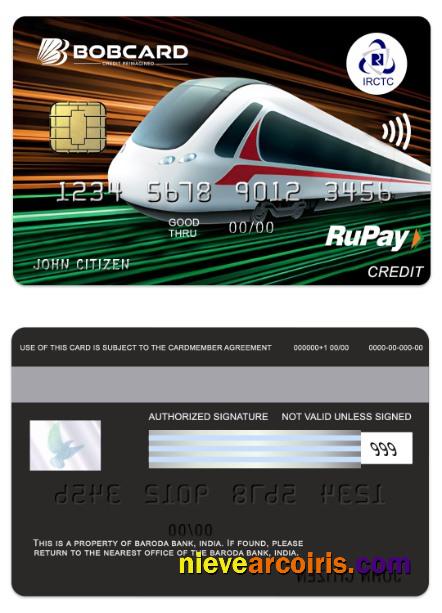 India The Baroda Bank Bobcard IRCTC RuPay Credit Card Preview