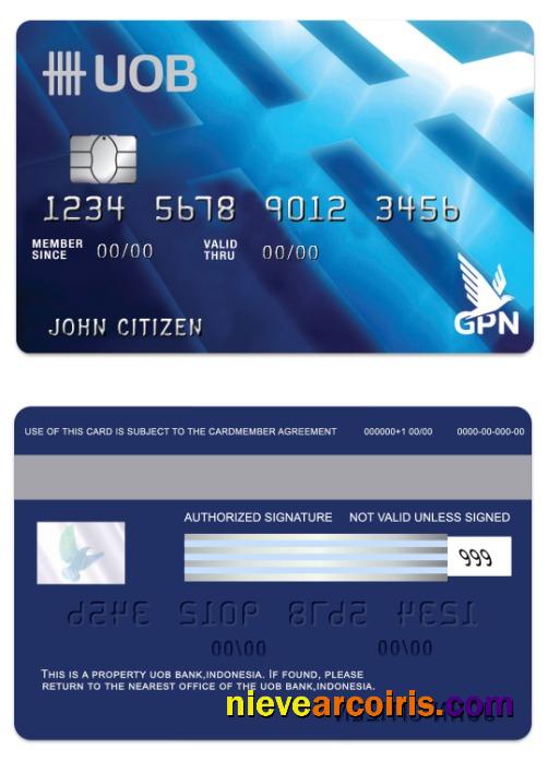 Indonesia UOB Bank GPN Debit Card Photolook