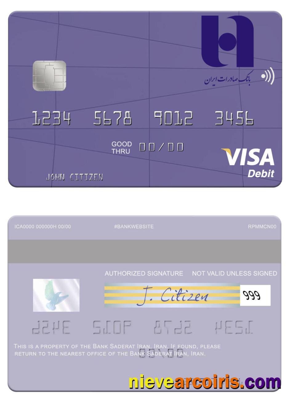 Iran Bank Saderat Iran Visa Debit Card Preview