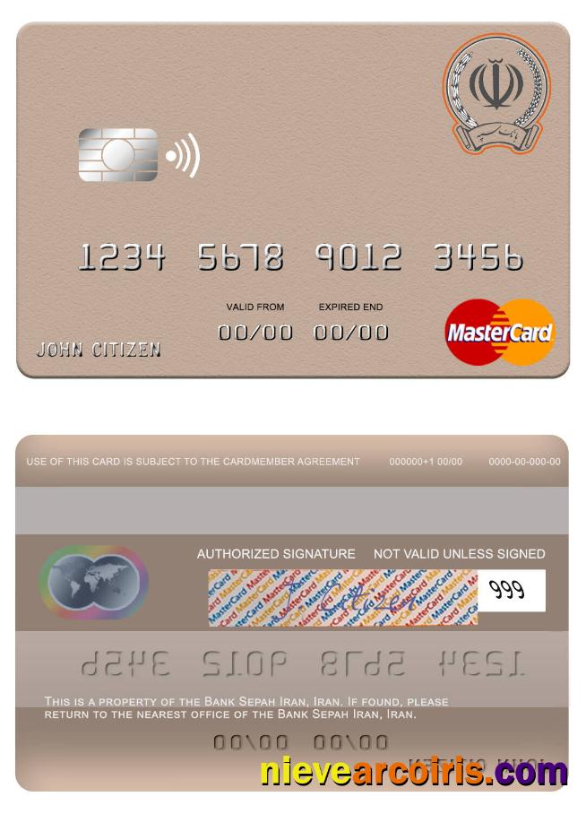Iran Bank Sepah Iran Mastercard Photolook