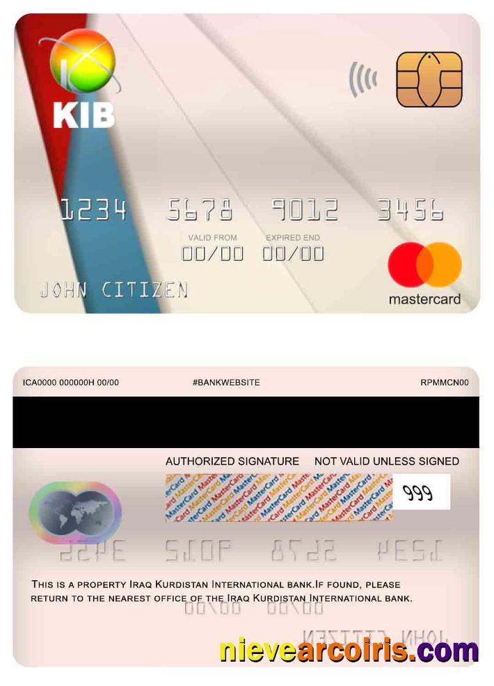 Iraq Kurdistan International Bank Mastercard Photolook
