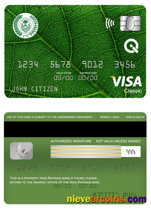 Iraq Rafidain Bank Visa Classic Card Preview