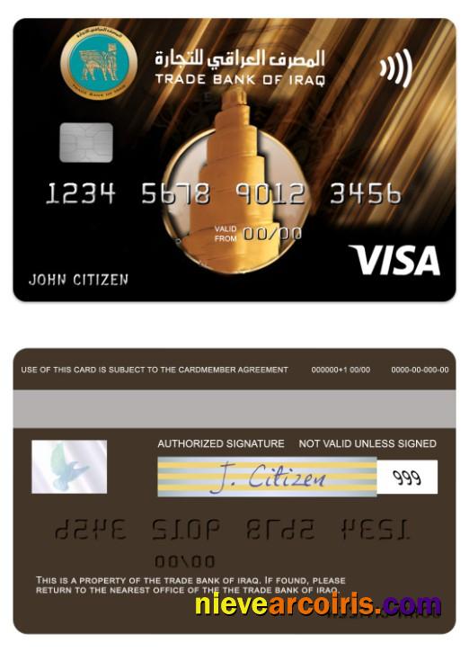 Iraq Trade Bank Of Iraq Visa Gold Card Photolook