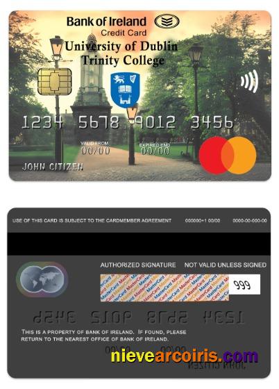 Ireland Bank Of Ireland Affinity Credit Mastercard Sample
