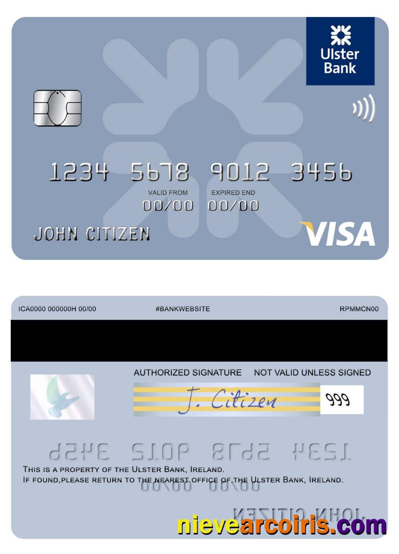 Ireland Ulster Bank Ireland Visa Card Photolook