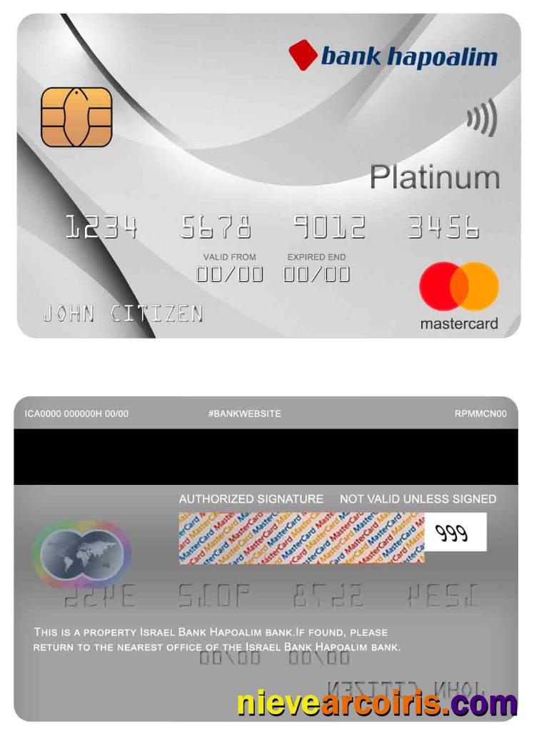 Israel Bank Hapoalim Bank Mastercard Photolook