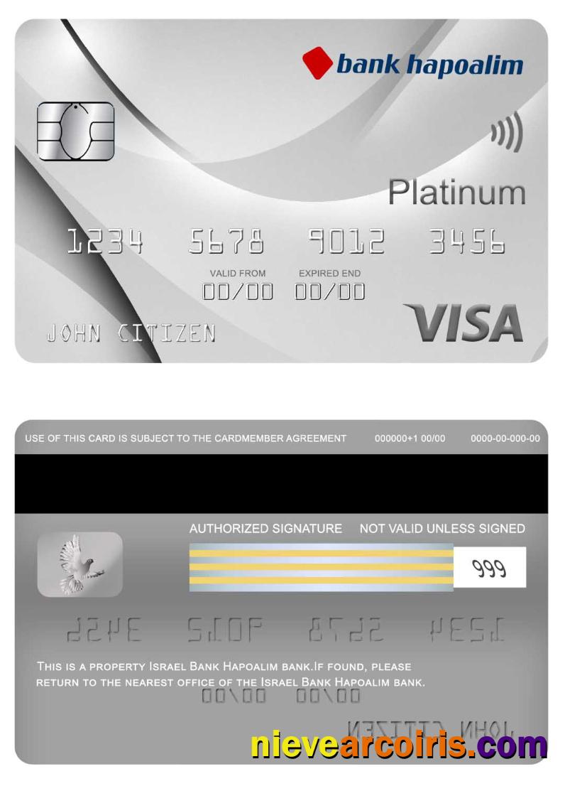 Israel Bank Hapoalim Bank Visa Platinum Card Photolook