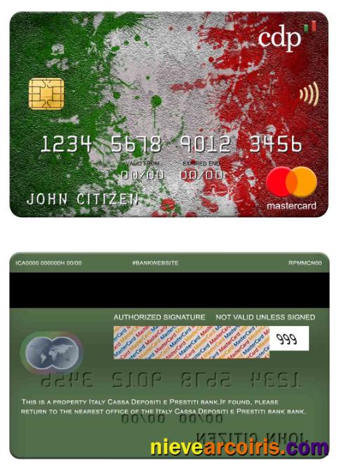 Italy Cassa Depositi E Prestiti Bank Mastercard Template