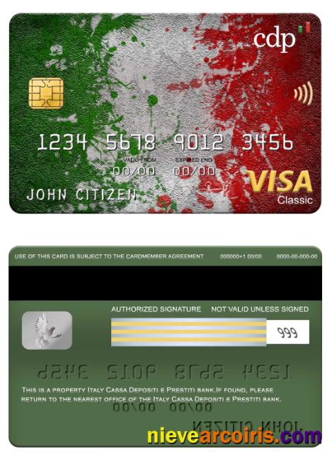 Italy Cassa Depositi E Prestiti Bank Visa Classic Card Photolook