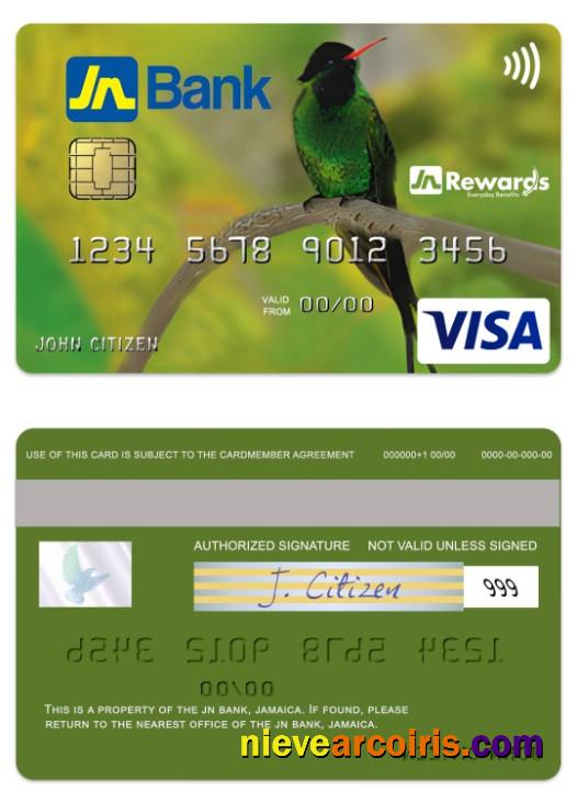 Jamaica JN Bank Visa Classic Credit Card Sample