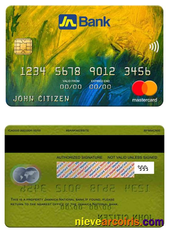 Jamaica National Bank Mastercard Template