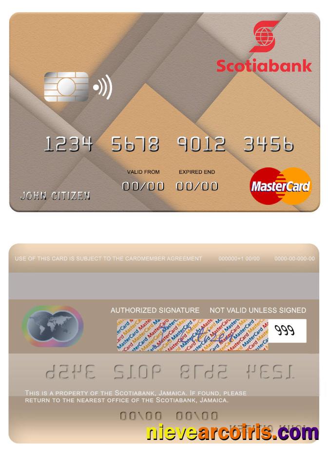 Jamaica Scotiabank Mastercard Template