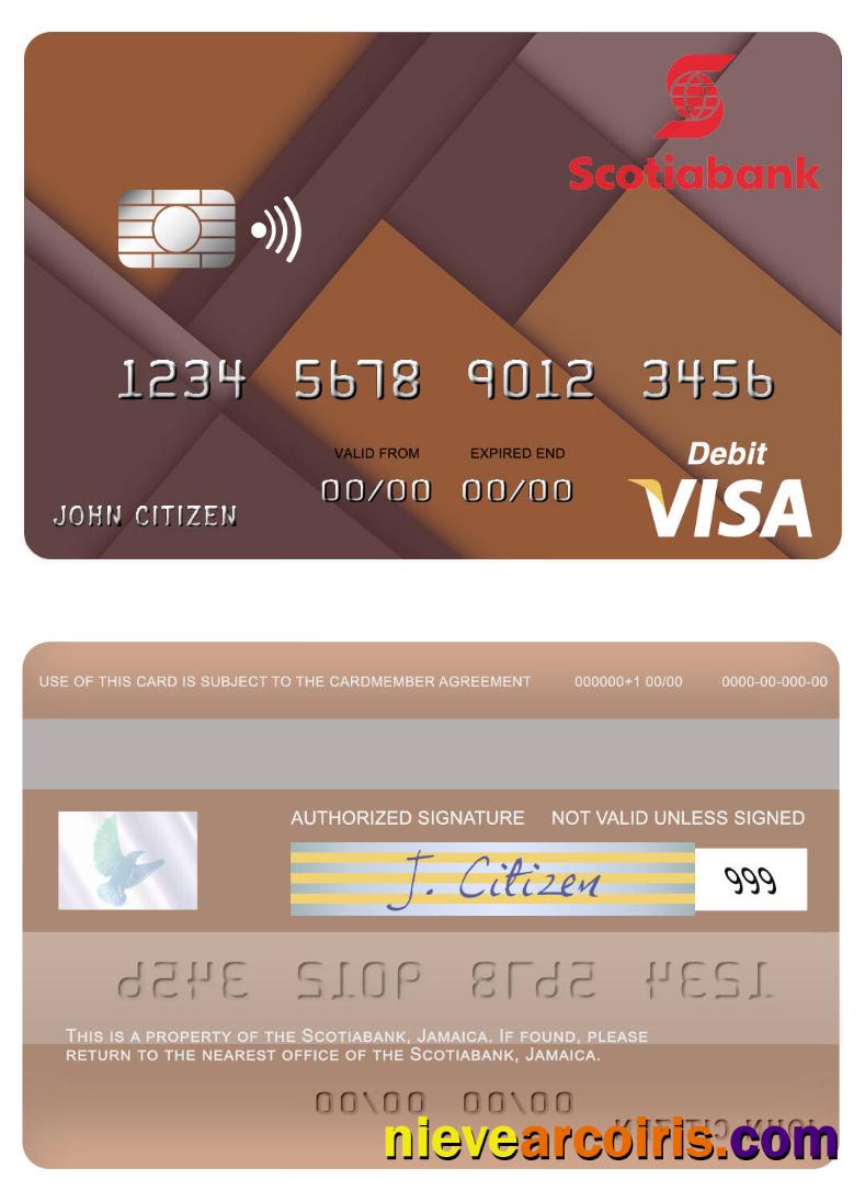 Jamaica Scotiabank Visa Debit Card Sample