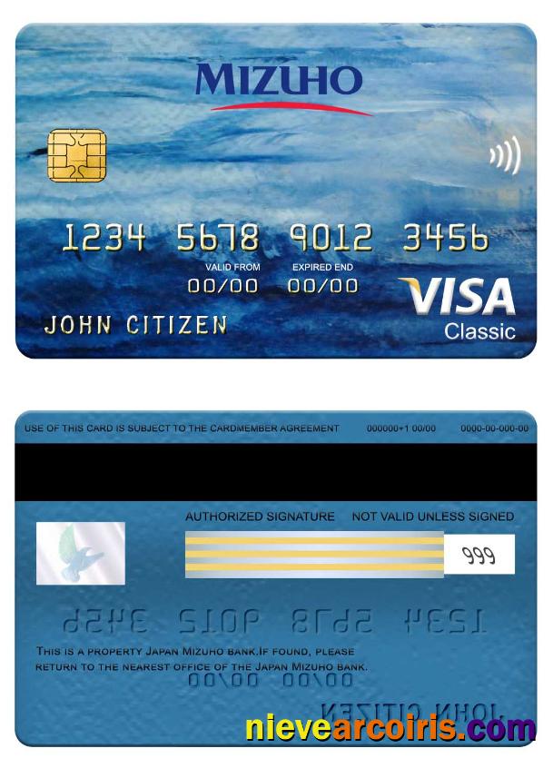 Japan Mizuho Bank Visa Classic Card Preview