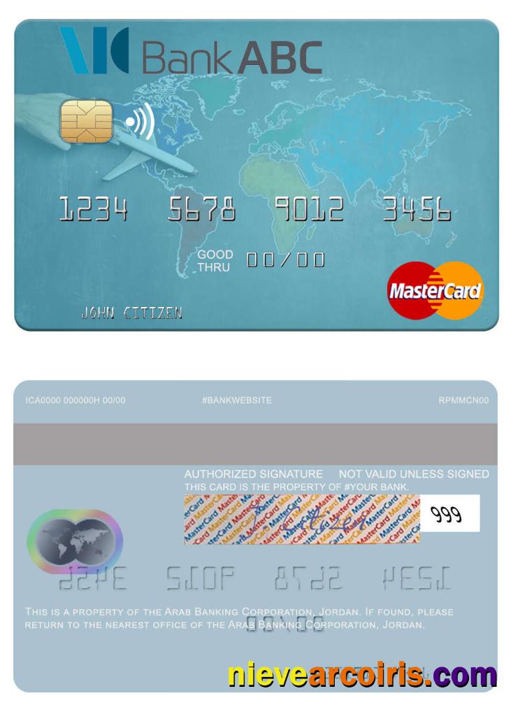 Jordan Arab Banking Corporation Mastercard Sample