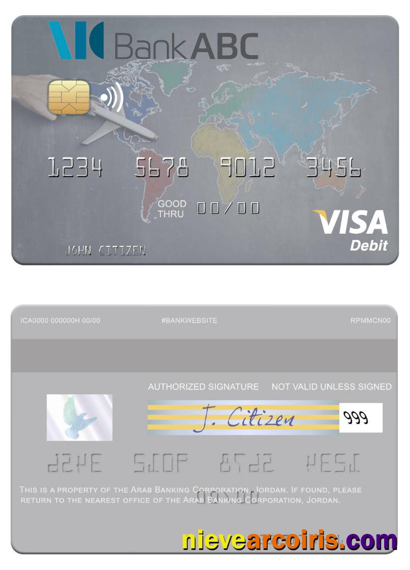 Jordan Arab Banking Corporation Visa Debit Card Preview