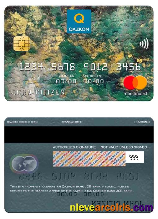 Kazakhstan Qazkom Bank JCB Bank Mastercard Sample