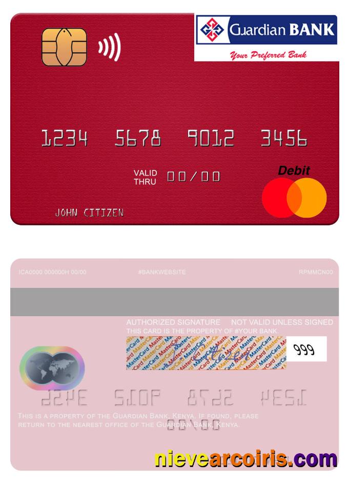 Kenya Guardian Bank Mastercard Template