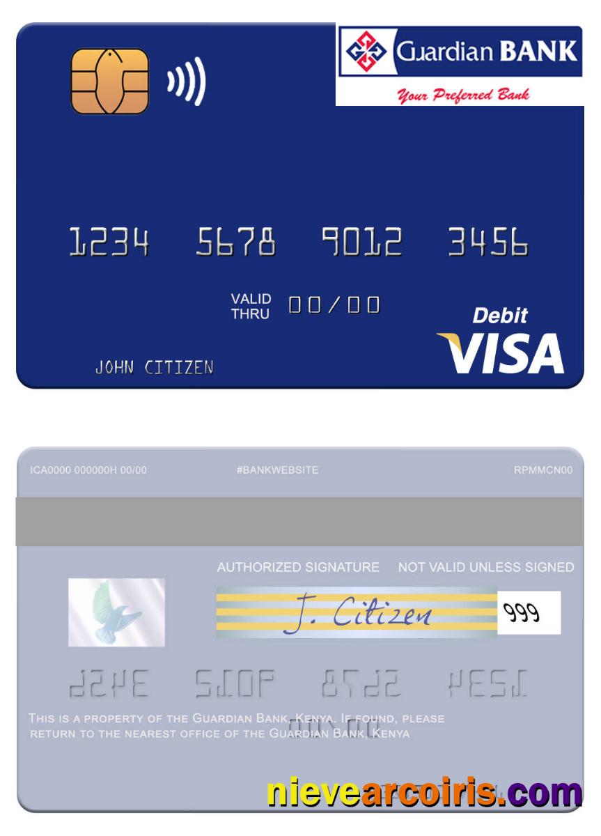 Kenya Guardian Bank Visa Debit Card Photolook
