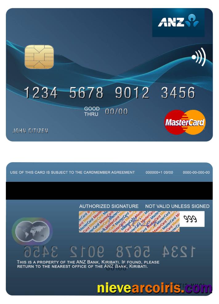 Kiribati ANZ Bank Mastercard Preview