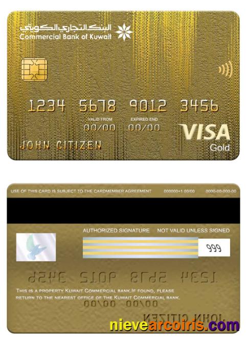 Kuwait Commercial Bank Visa Gold Card Visa Gold Card Preview