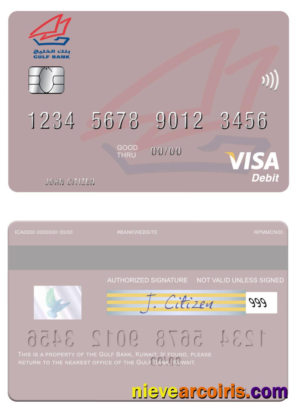 Kuwait Gulf Bank Visa Debit Card Photolook