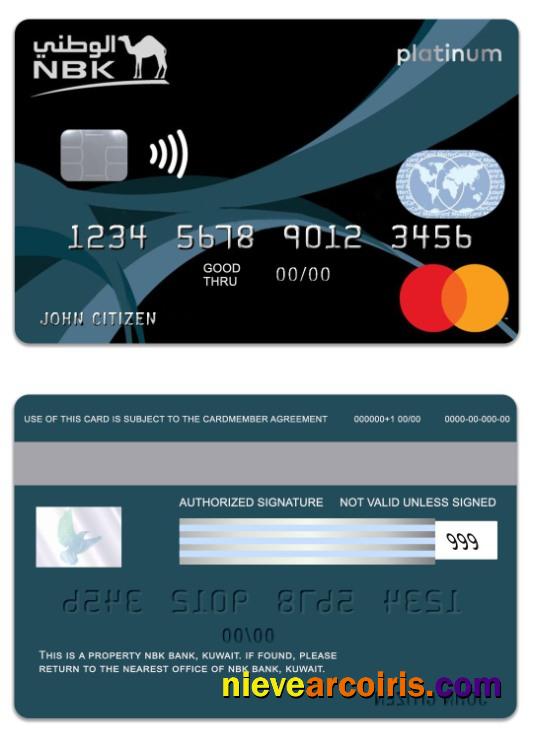 Kuwait NBK Bank Privilege Banking Platinum Mastercard Credit Card Preview