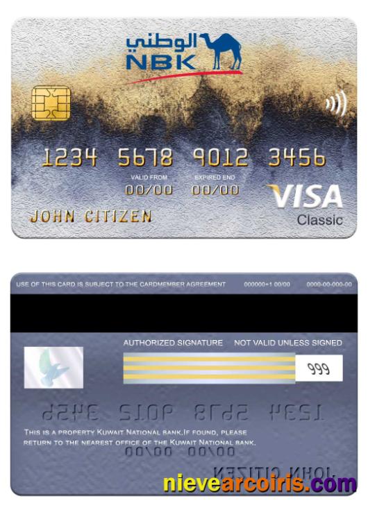 Kuwait National Bank Visa Classic Card Preview