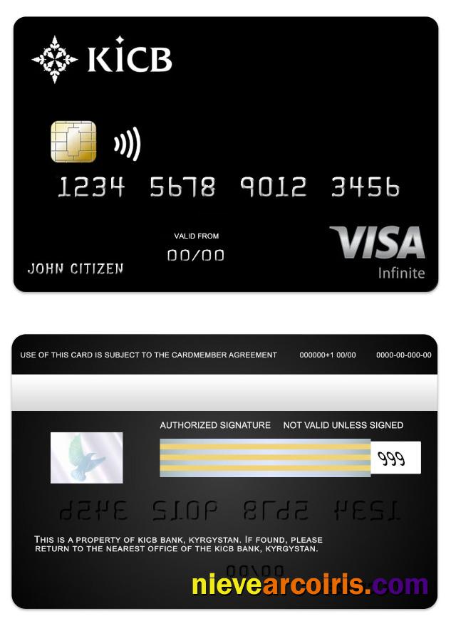 Kyrgystan KICB Bank Visa Infinite Card Preview