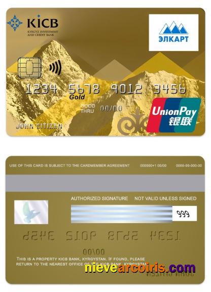 Kyrgyzstan KICB Bank UnionPay Gold Card Photolook