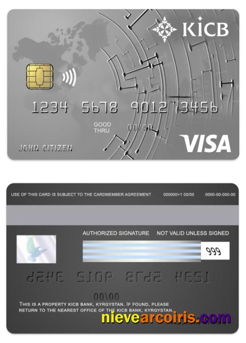 Kyrgyzstan KICB Bank Visa Classic Card Template