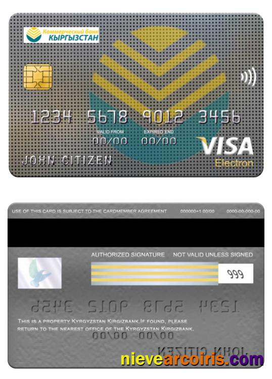 Kyrgyzstan Kirgizbank Visa Electron Card Preview