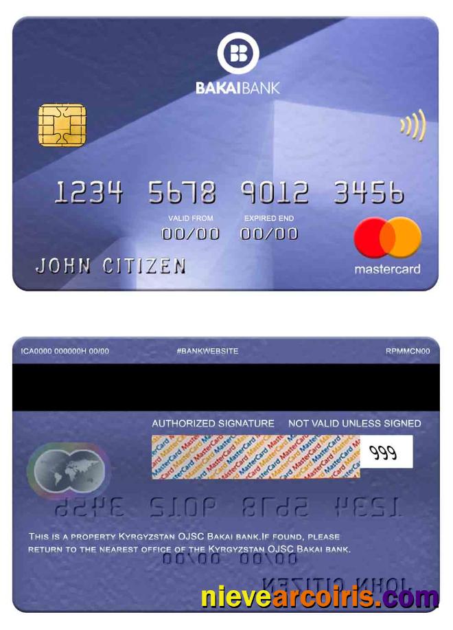 Kyrgyzstan OJSC Bakai Bank Mastercard Preview