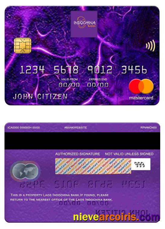 Laos Indochina Bank Mastercard Template