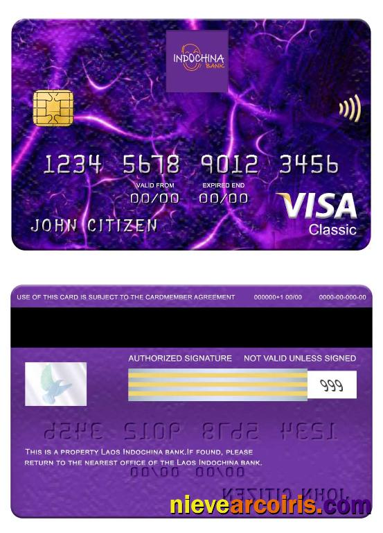 Laos Indochina Bank Visa Classic Card Photolook