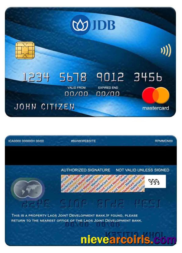 Laos Joint Development Bank Mastercard Sample