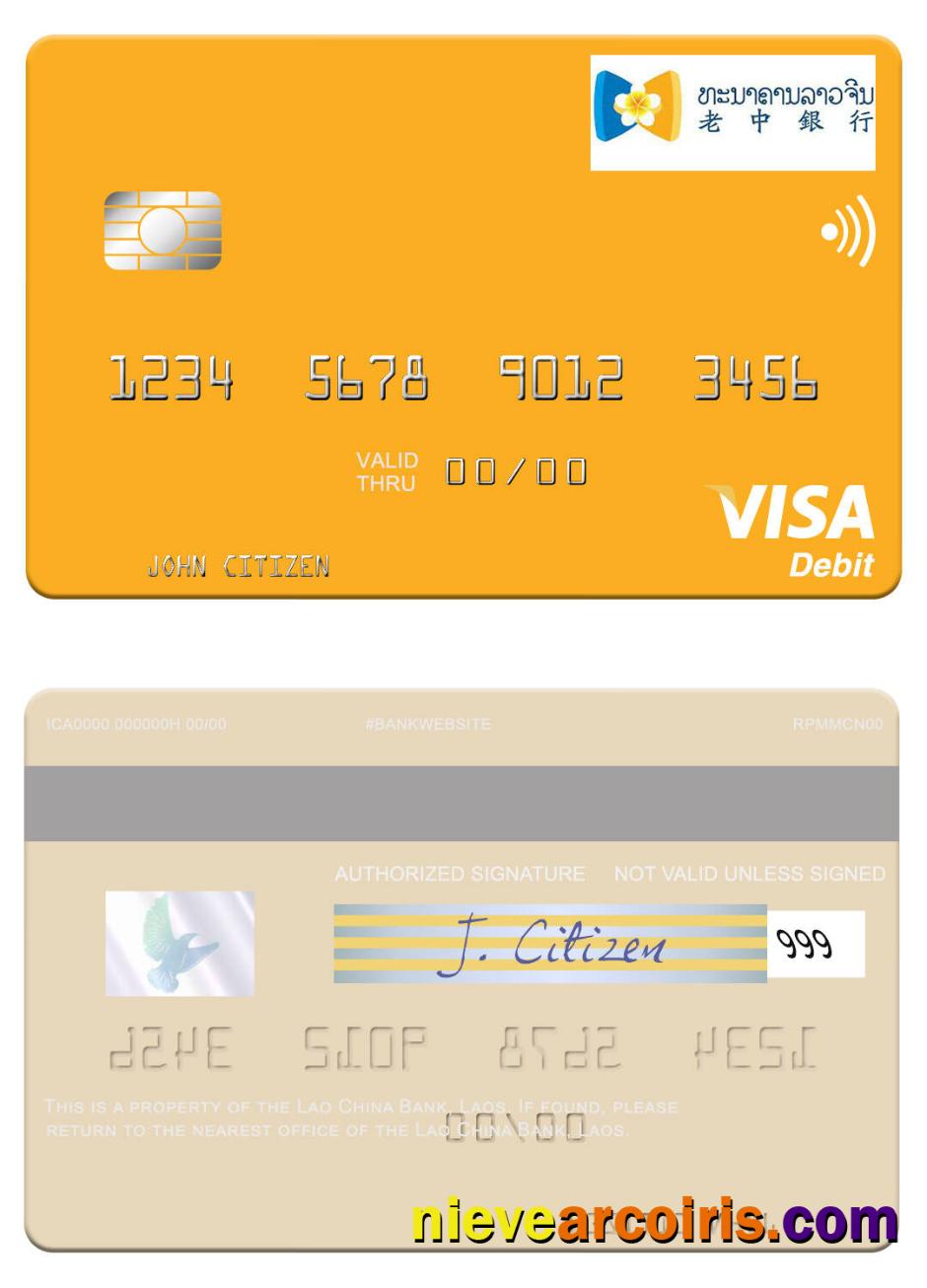 Laos Lao China Bank Visa Debit Card Preview