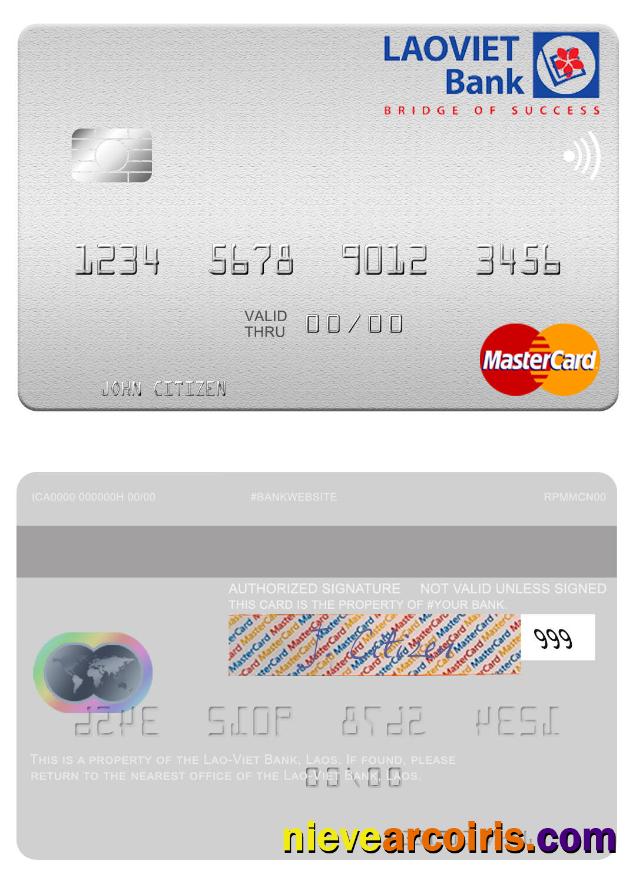 Laos Lao Viet Bank Mastercard Template