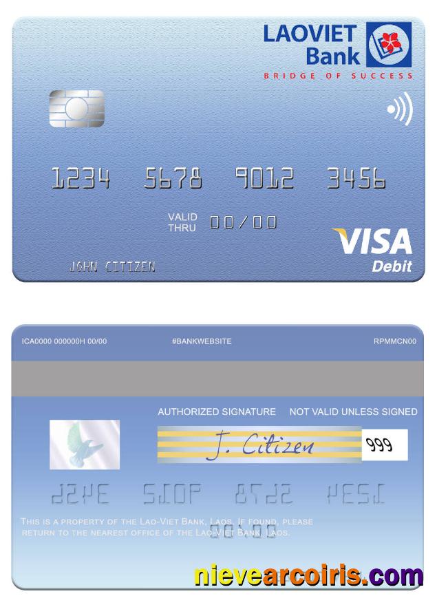 Laos Lao Viet Bank Visa Debit Card Photolook