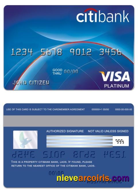 Laos PayPower Bank Visa Platinum Card Template