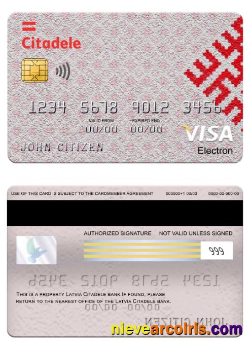 Latvia Citadele Bank Visa Electron Card Photolook