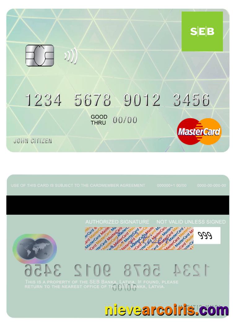 Latvia SEB Bank Mastercard Sample