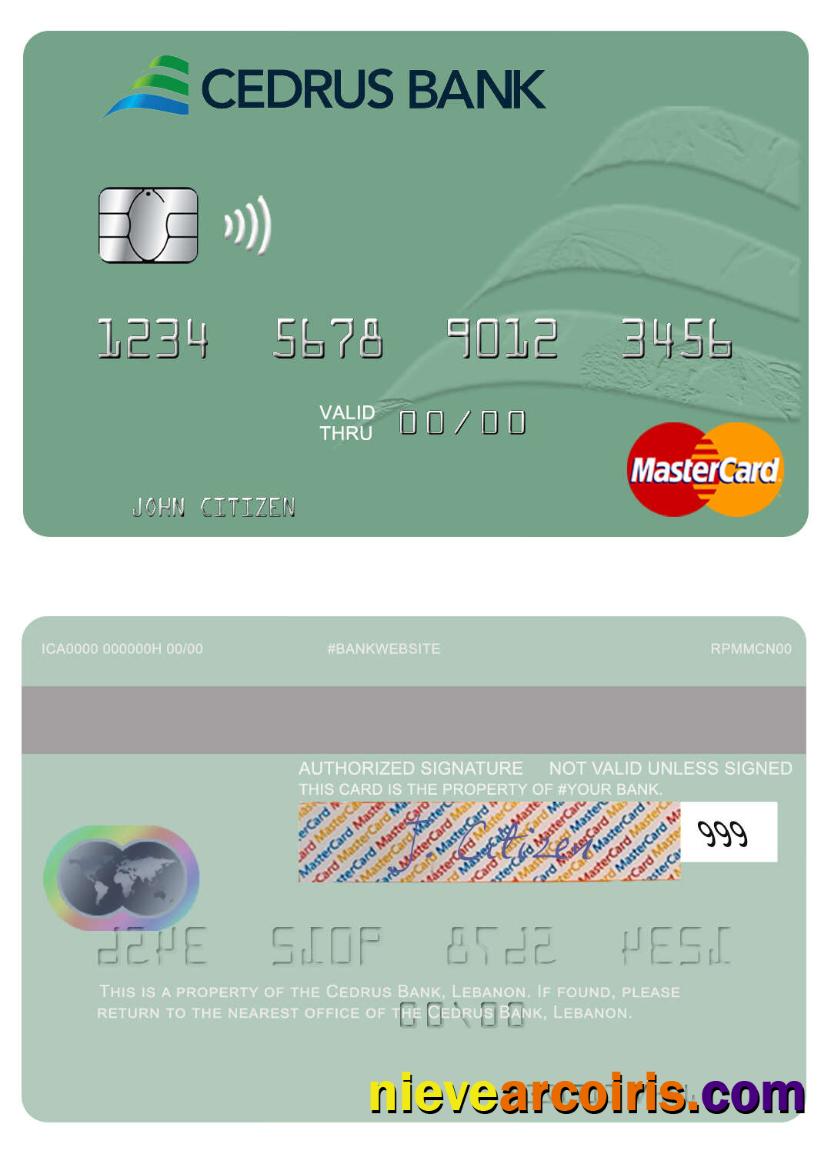 Lebanon Cedrus Bank Mastercard Photolook