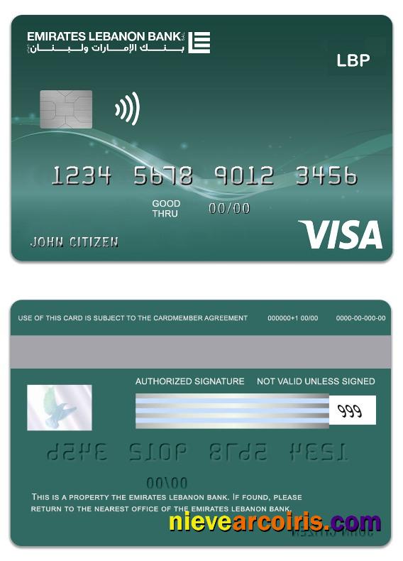 Lebanon Emirates Lebanon Bank Visa Classic Debit Card Preview