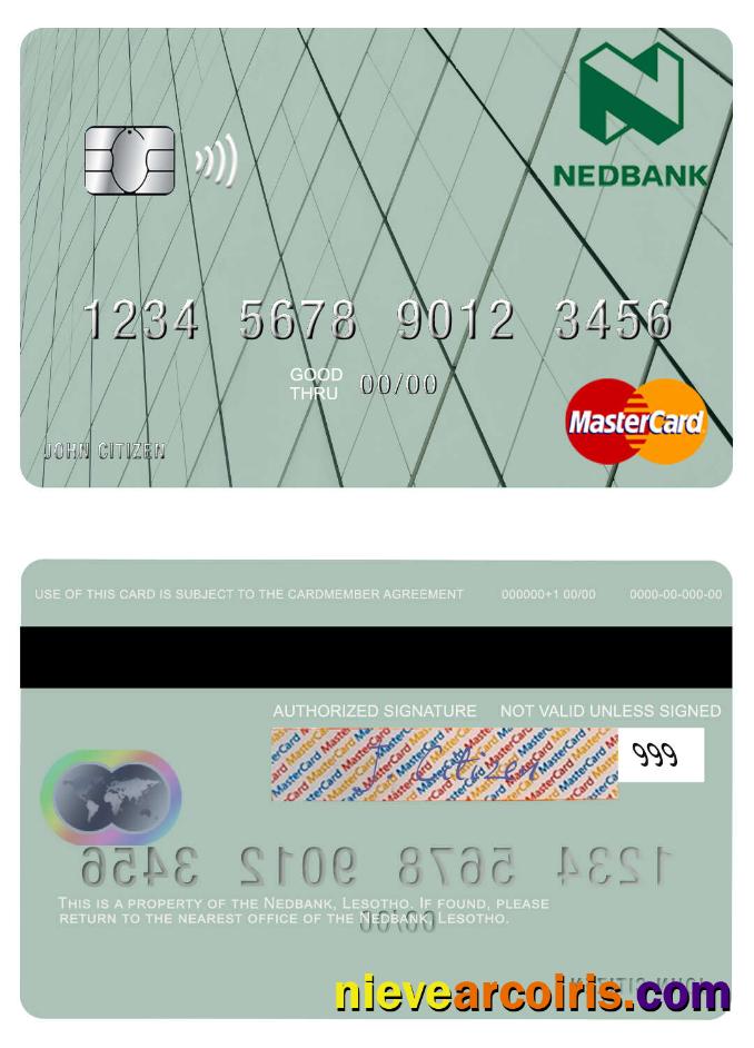 Lesotho Nedbank Mastercard Sample