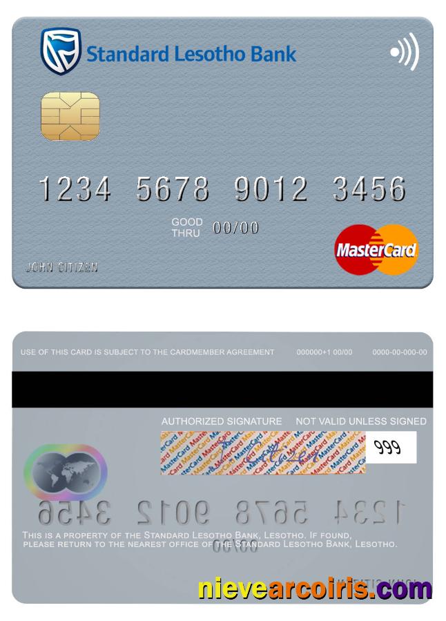 Lesotho Standard Lesotho Bank Mastercard Sample